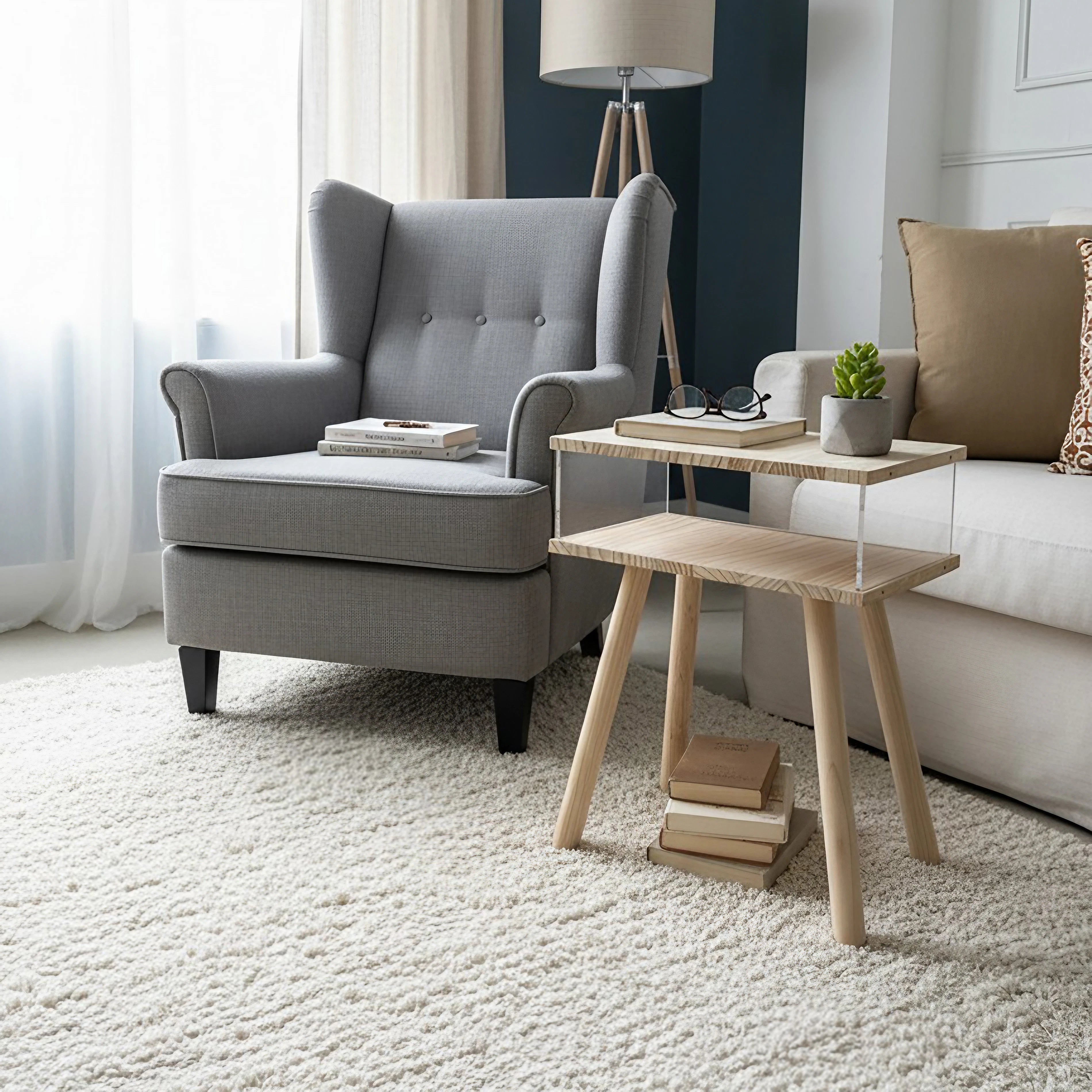 transparent acrylic coffee table with storage