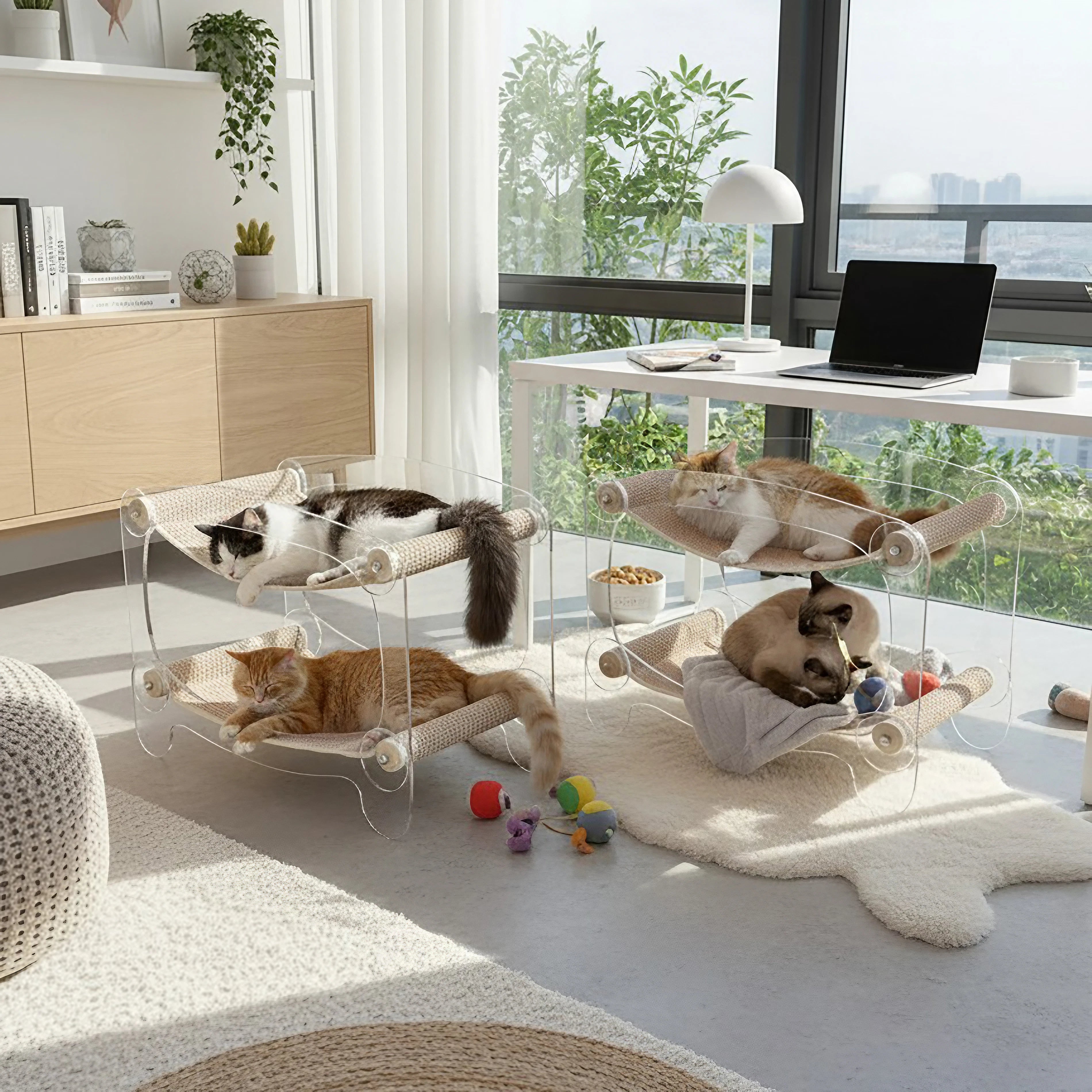 Cat bunk beds cozy acrylic cat hammock cat bed