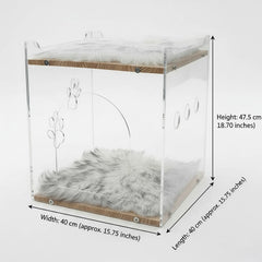 Cozy Double Layer Clear Wood Cat House