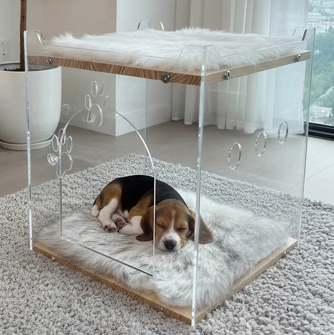 Acrylic Double-Layer Cat House