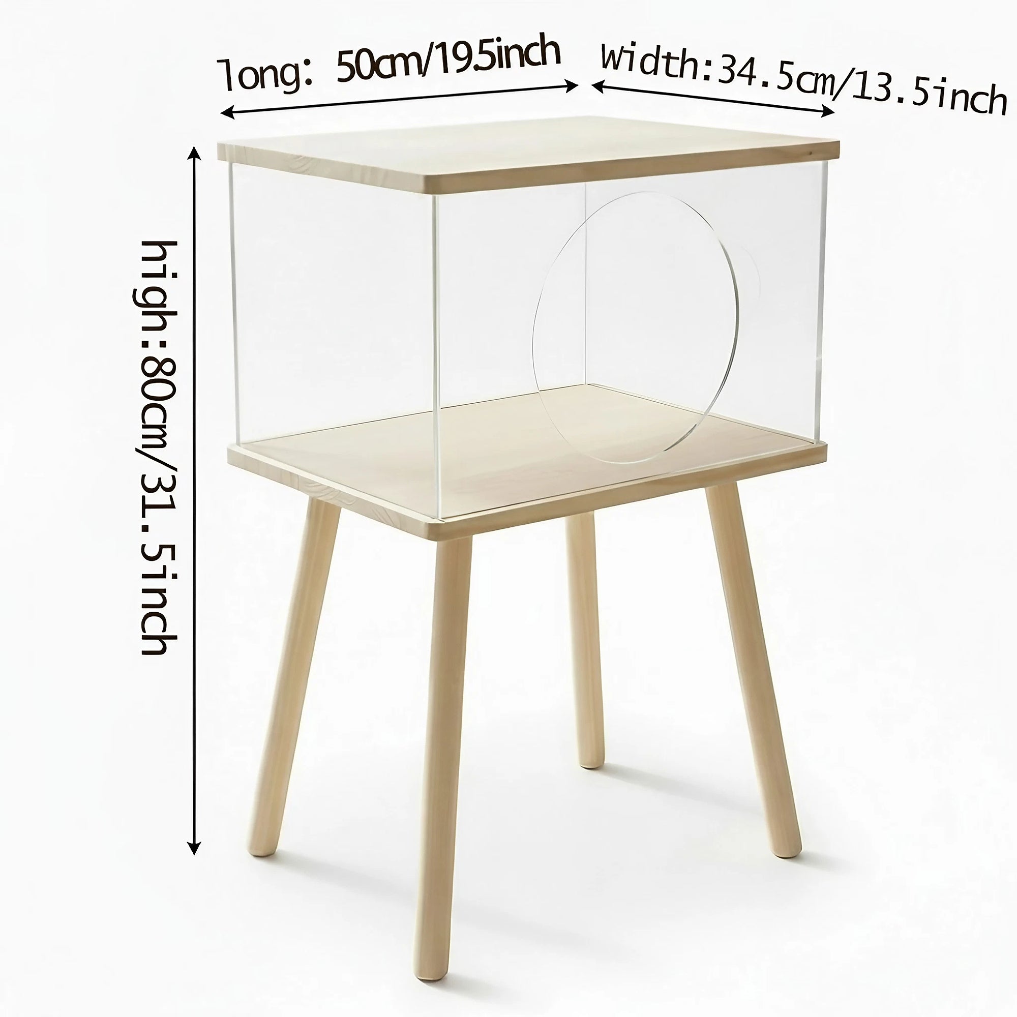 Clear Acrylic Pet Coffee Table with Storage
