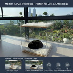 Cozy Double Layer Clear Wood Cat House