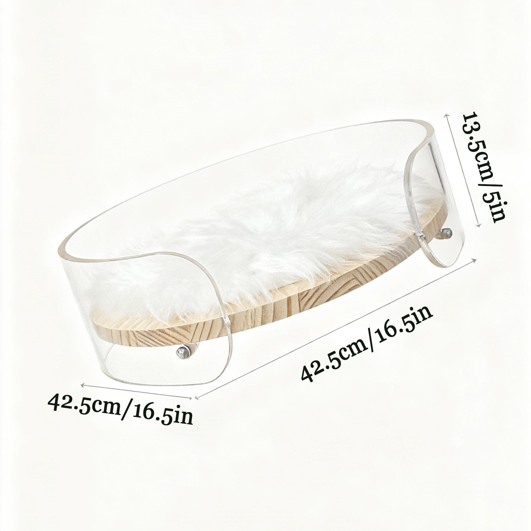 Cozy round acrylic cat bed and small dog couch